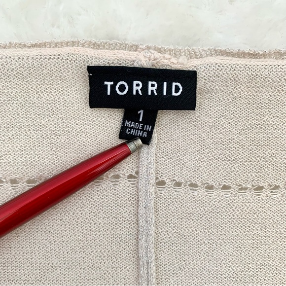 TORRID Tan Dolman Shimmer Pullover - Picture 8 of 11